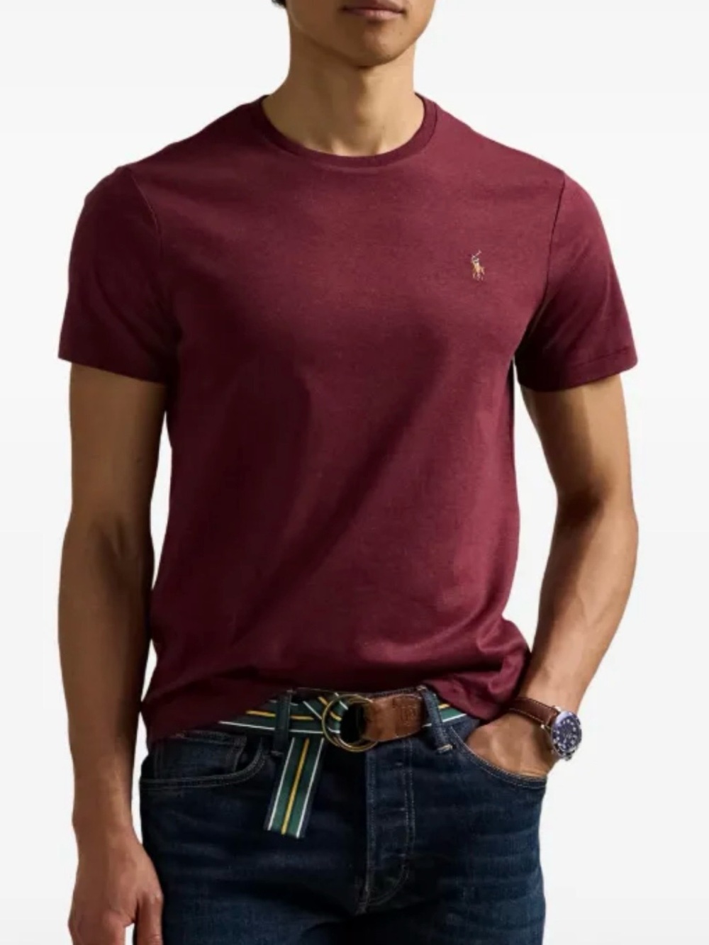 Polo by Ralph Lauren Short Sleeve Crewneck Tee in Burgundy Size 14-16